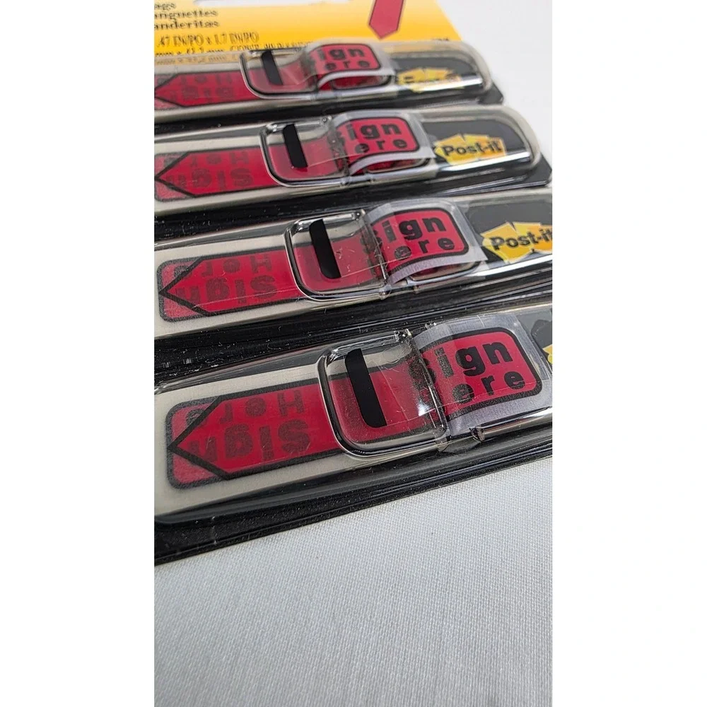 Post-it Sign Here Flags Lot of 3 Red (240 Total) 0.47x1.7 Arrow Labels Office